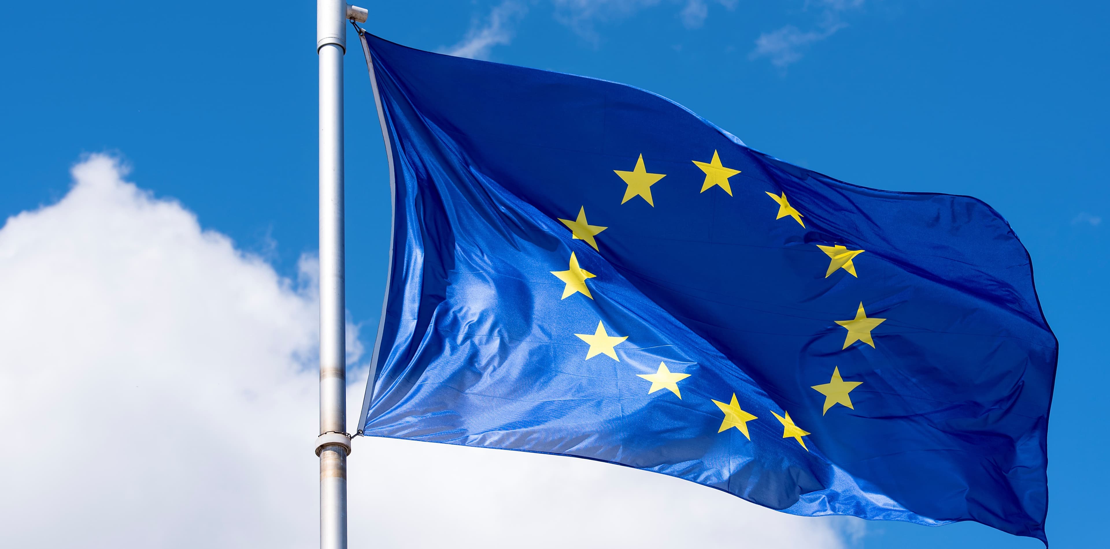 Europafahne weht im Wind