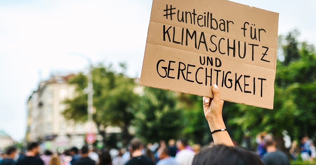 Demoplakat: "#unteilbar für Klimaschutz und Gerechitgkeit"